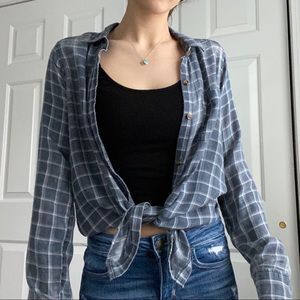 Hollister Distressed Blue Flannel